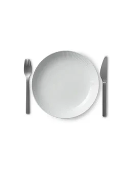 Hvid Riflet, moderne tallerken 20 cm<Royal Copenhagen Best