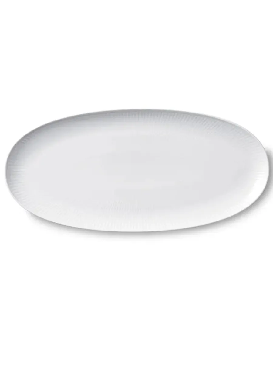 Hvid Riflet, fad 37 cm<Royal Copenhagen Online