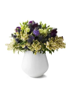 Hvid Riflet, stor vase 20,5 cm<Royal Copenhagen New