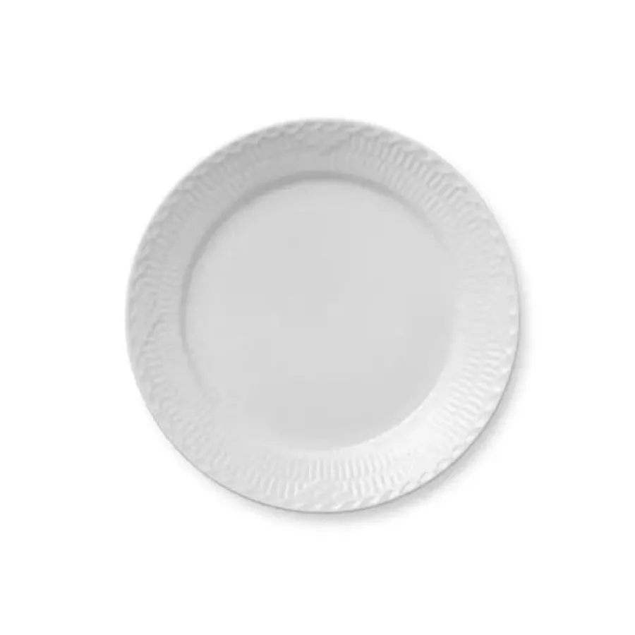 Hvid Riflet, tallerken 25 cm<Royal Copenhagen Discount
