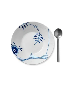 Hvid Riflet, dyb tallerken 24 cm<Royal Copenhagen Sale