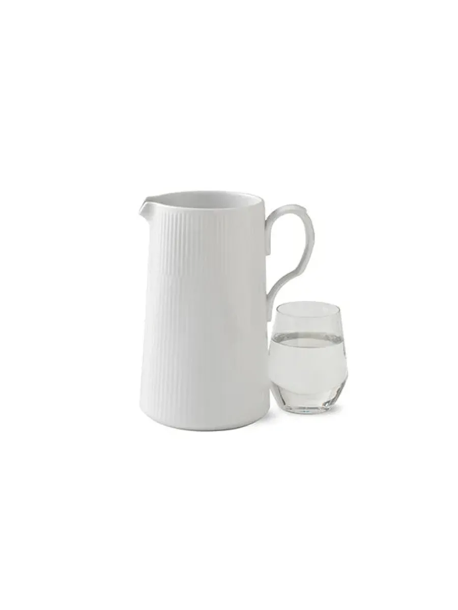 Hvid Riflet, kande 1,5 l<Royal Copenhagen Outlet