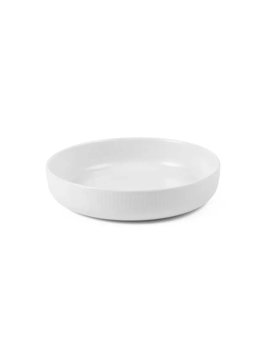 Hvid Riflet, rundt ovnfast fad 18,5 cm<Royal Copenhagen Discount