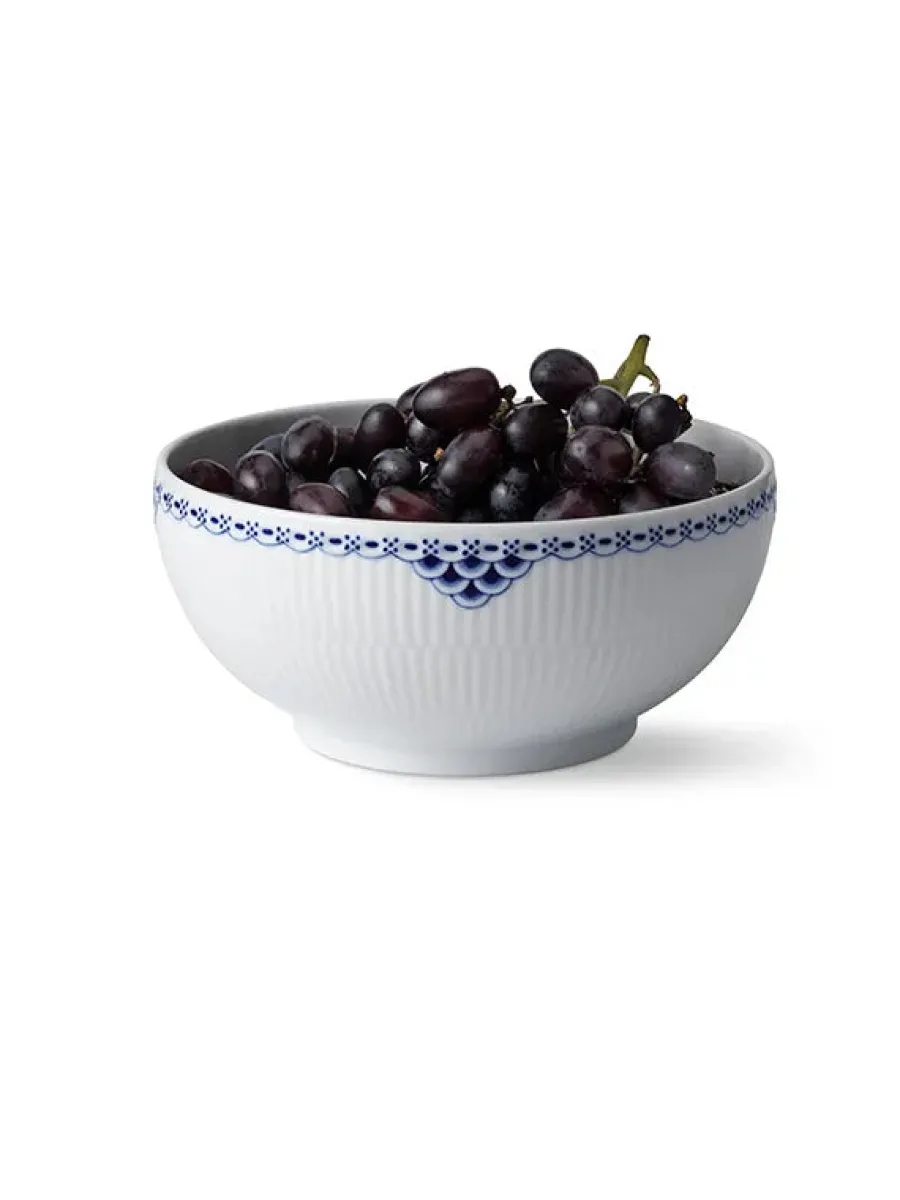 Hvid Riflet, skål 110 cl<Royal Copenhagen