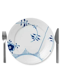 Hvid Riflet, tallerken 27 cm<Royal Copenhagen Best