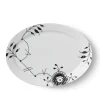 Sort Mega Riflet, oval tallerken 28 cm<Royal Copenhagen Sale