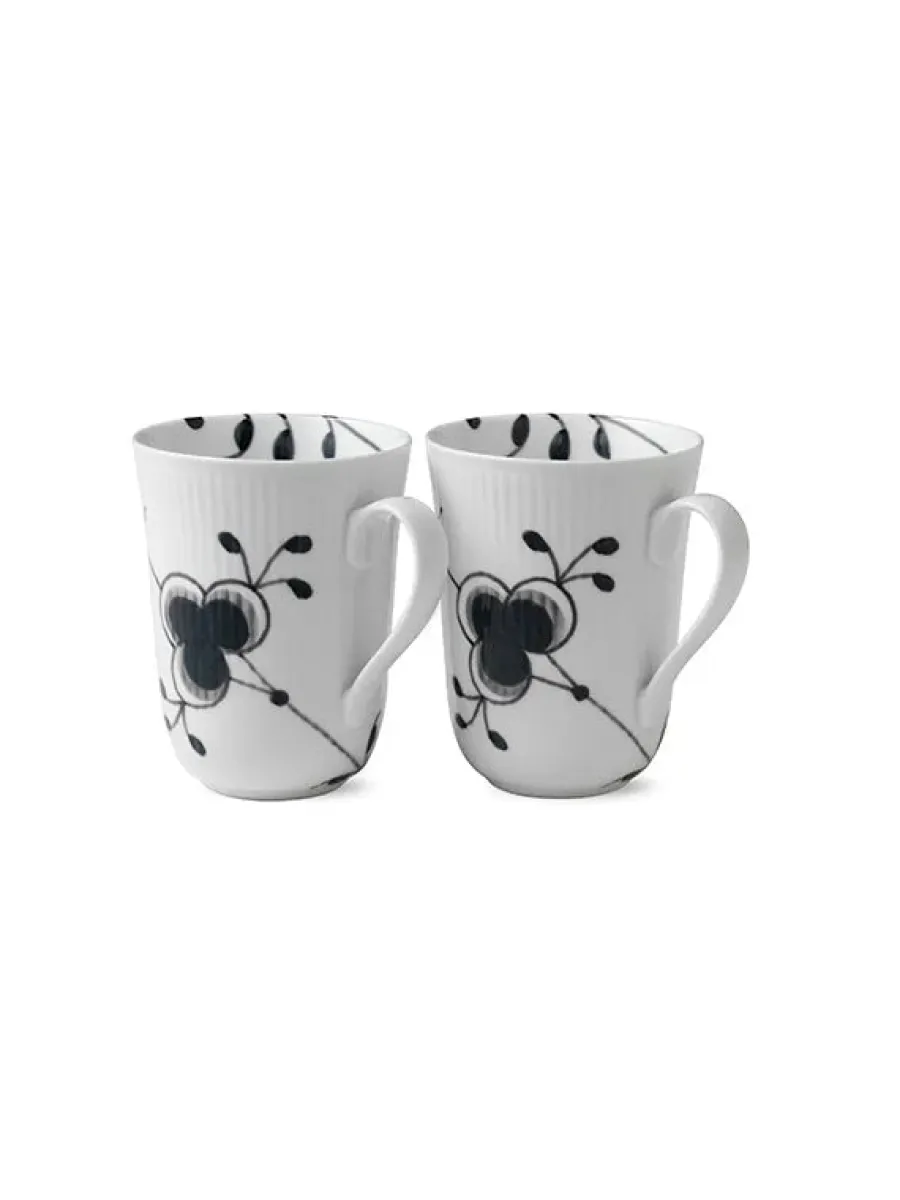Sort Mega Riflet, 2-pak krus 33 cl<Royal Copenhagen