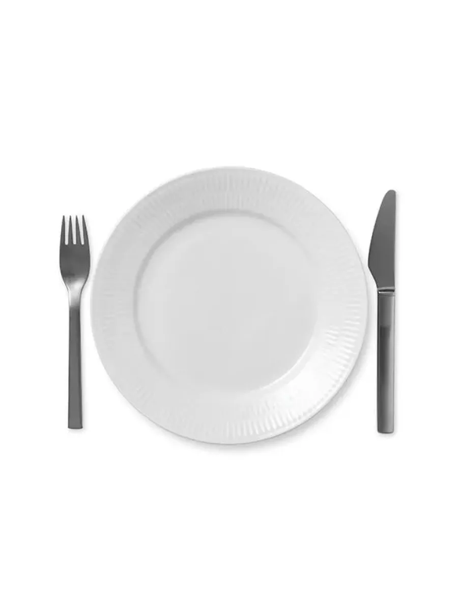 Sort Mega Riflet, tallerken 22 cm<Royal Copenhagen