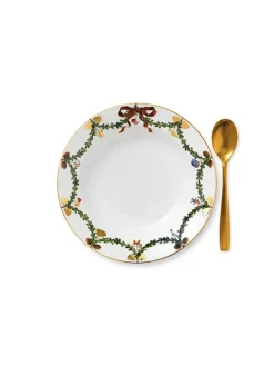Stjerne Riflet Jul, dyb tallerken 24 cm<Royal Copenhagen Hot