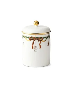 Stjerne Riflet Jul, krukke med låg 16 cm<Royal Copenhagen