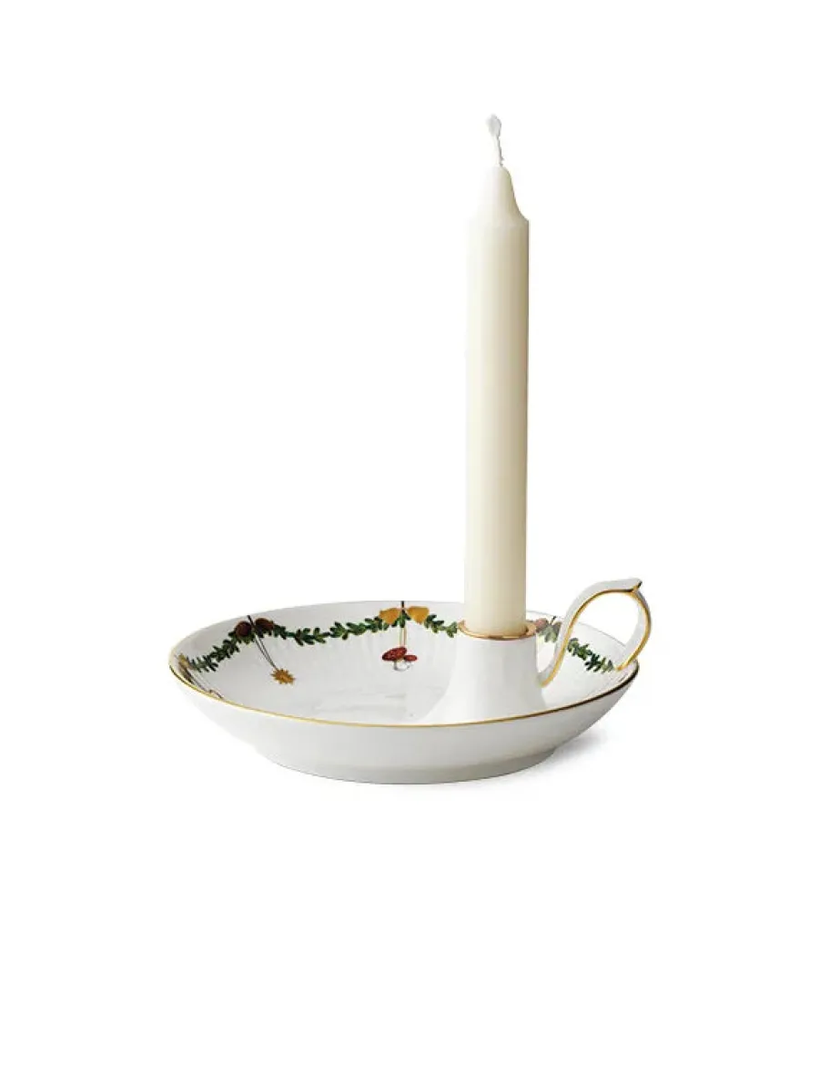 Stjerne Riflet Jul, lysestage<Royal Copenhagen New