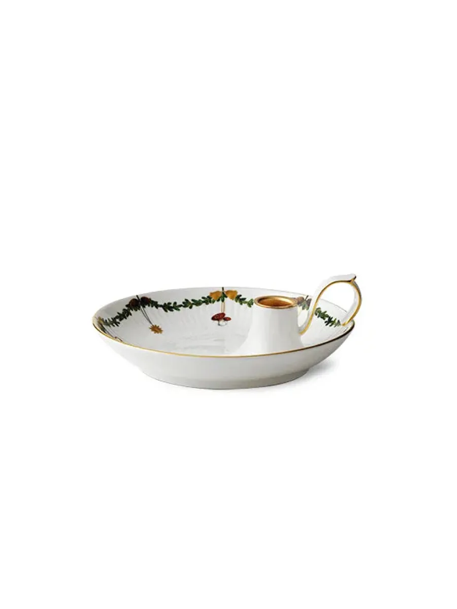 Stjerne Riflet Jul, lysestage<Royal Copenhagen New