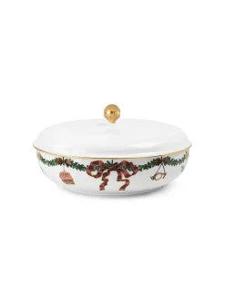 Stjerne Riflet Jul, skål med låg 21 cm<Royal Copenhagen New