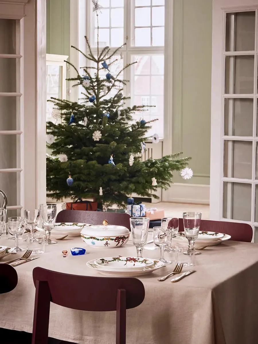 Stjerne Riflet Jul, skål med låg 21 cm<Royal Copenhagen New