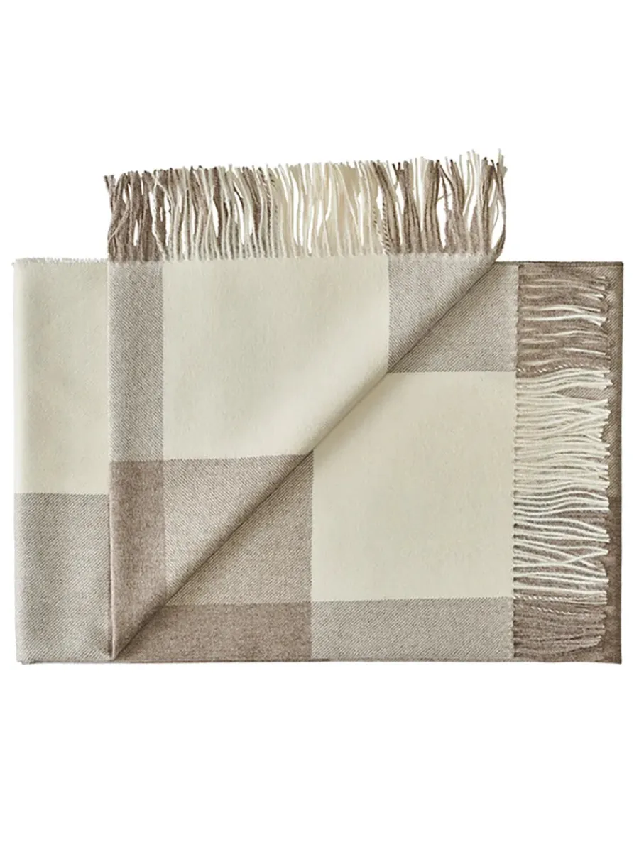 Santa Fe Plaid, limestone fra<Silkeborg Uldspinderi Outlet