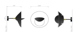 Saturnus Small Wall Lamp af Serge Mouille<Editions Serge Mouille New