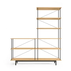 Seiton 3-3 R(højre) reol fra i lakeret eg, stel i sort<Stellar Works Online