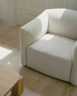 Shore Lounge Chair Extended Base, quill fra<New Works New