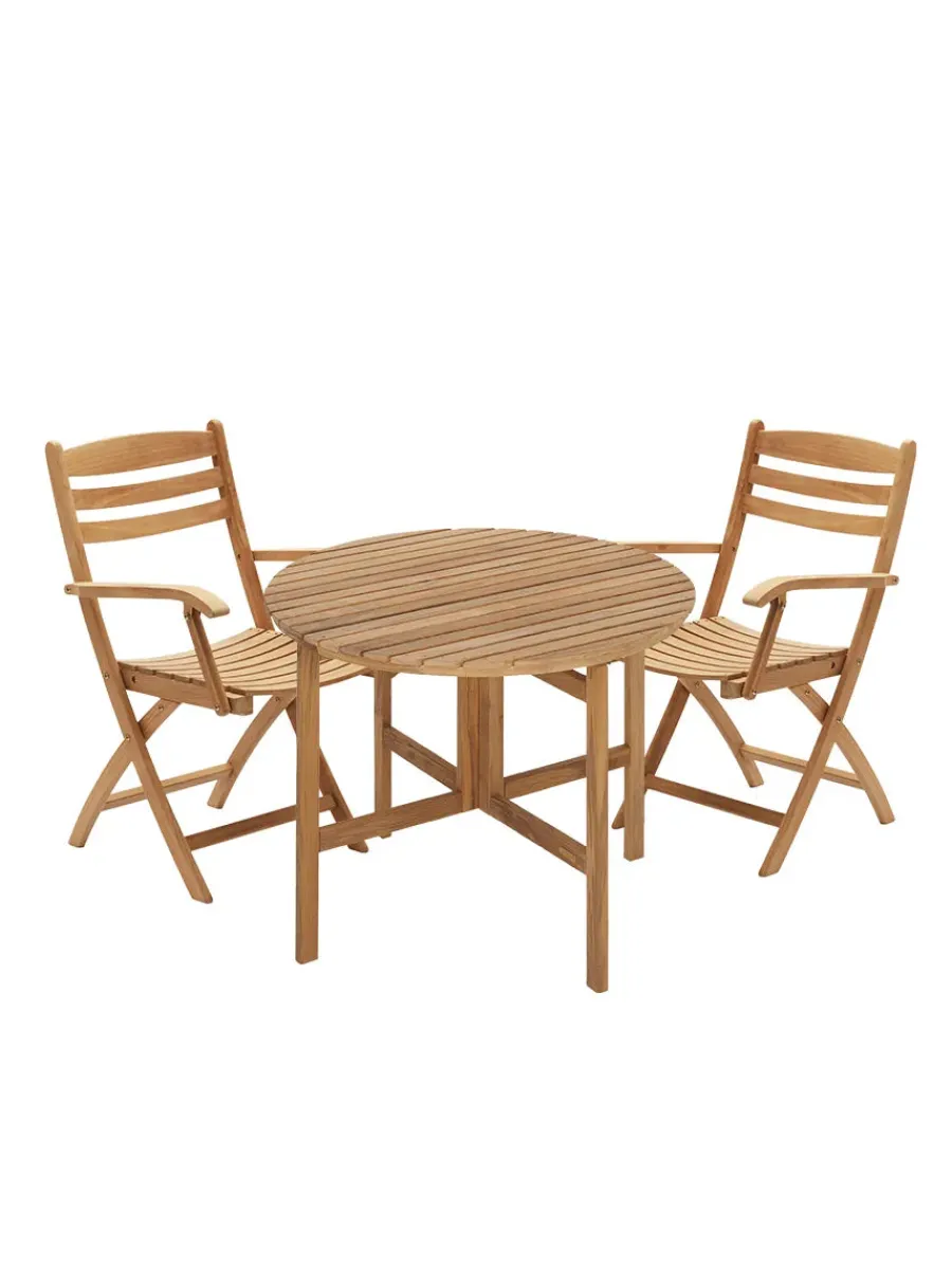 Skagerak Selandia Sæt, 2 stole og bord 75 fra<Fritz Hansen Clearance