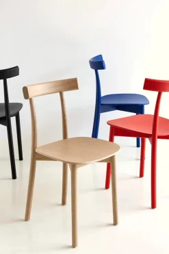 Skinny wooden chair, ash/black fra<Nine Best