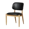 Slow side chair fra i egetræ med sort læder<Stellar Works Discount