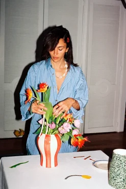 Sobremesa stripe vase fra<HAY Discount