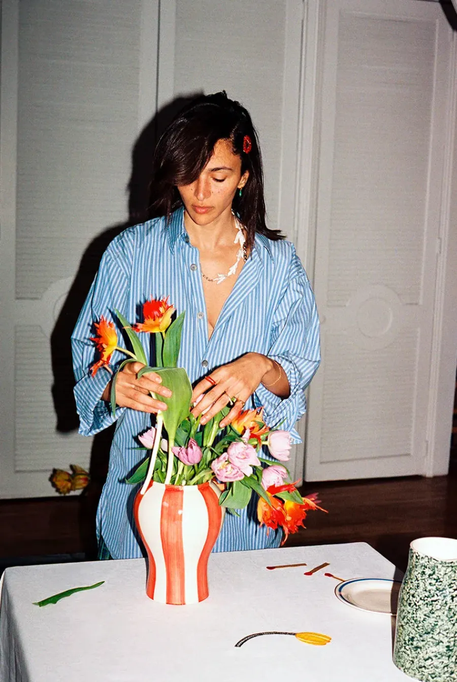 Sobremesa stripe vase fra<HAY Discount