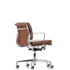 Soft Pad Chair EA 217 Kontorstol, cognac læder/krom stel fra<Vitra Outlet