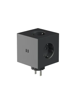 Square 2 Stikdåse med USB, sort fra<Avolt Hot