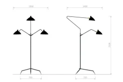 Standing Lamp w/3 Heads/Arms af Serge Mouille<Editions Serge Mouille Online