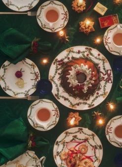 Stjerne Riflet Jul dug grøn fra<Royal Copenhagen Clearance