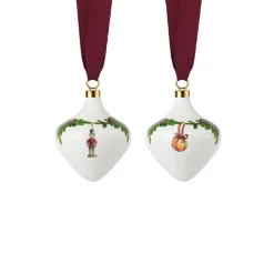 Stjerne Riflet Jul ornamenter 2 stk. fra<Royal Copenhagen