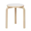 Stool 60, white laminate fra<Artek Outlet