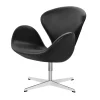 Svanen, sort læder/aluminium af Arne Jacobsen<Fritz Hansen Online