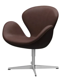 Svanen, sort læder/aluminium af Arne Jacobsen<Fritz Hansen Online