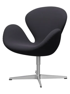 Svanen, sort læder/aluminium af Arne Jacobsen<Fritz Hansen Online