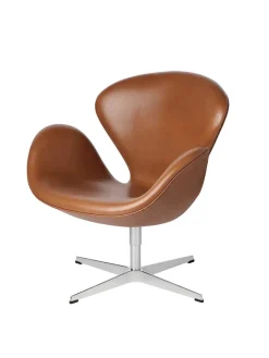 Svanen, sort læder/aluminium af Arne Jacobsen<Fritz Hansen Online