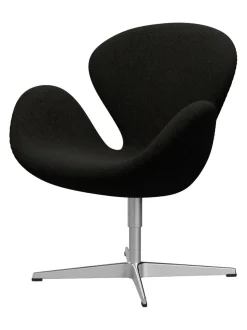 Svanen, sort læder/aluminium af Arne Jacobsen<Fritz Hansen Online
