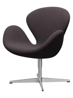 Svanen, sort læder/aluminium af Arne Jacobsen<Fritz Hansen Online