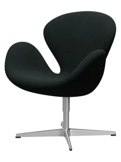 Svanen, sort læder/aluminium af Arne Jacobsen<Fritz Hansen Online