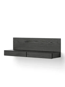 Tana Wall Mounted Media Module, black stained oak fra<New Works Outlet