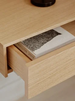 Tana Wall Mounted Nightstand, black stained oak fra<New Works