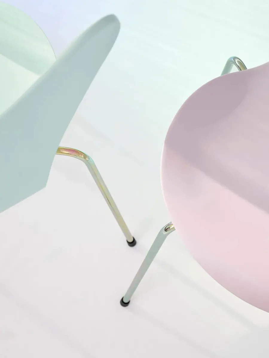 70th Anniversary Edition 3107 Spisebordsstol, 7:14 AM Blue af Arne Jacobsen<Fritz Hansen New