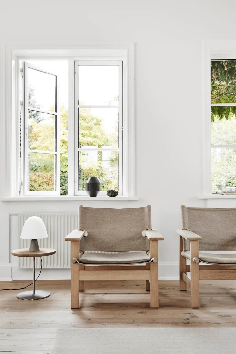 The Canvas Chair, sæbebehandlet eg natur canvas af Børge Mogensen<Fredericia Furniture Online