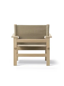 The Canvas Chair, sæbebehandlet eg natur canvas af Børge Mogensen<Fredericia Furniture Online