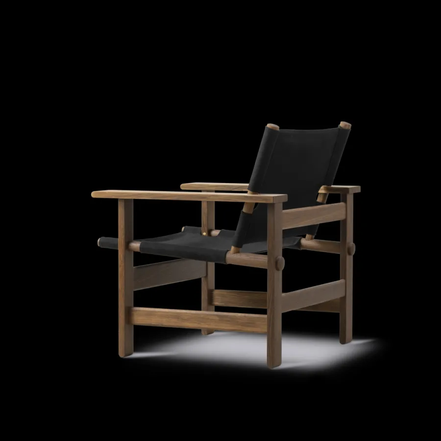 The Canvas Chair, sortlakeret eg sort canvas af Børge Mogensen<Fredericia Furniture