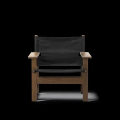 The Canvas Chair, sortlakeret eg sort canvas af Børge Mogensen<Fredericia Furniture