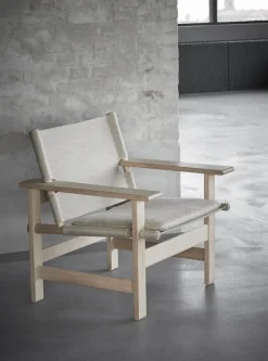 The Canvas Chair, sortlakeret eg sort canvas af Børge Mogensen<Fredericia Furniture