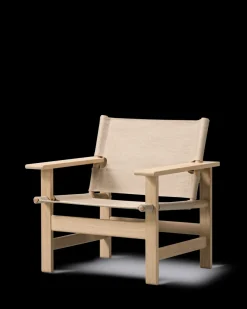 The Canvas Chair, sortlakeret eg sort canvas af Børge Mogensen<Fredericia Furniture