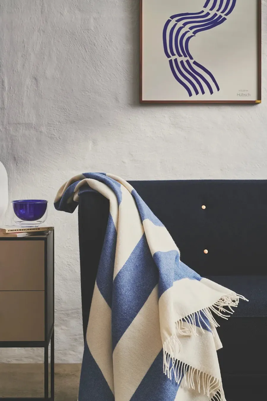 The Sweater Plaid, cobalt fra<Silkeborg Uldspinderi Best